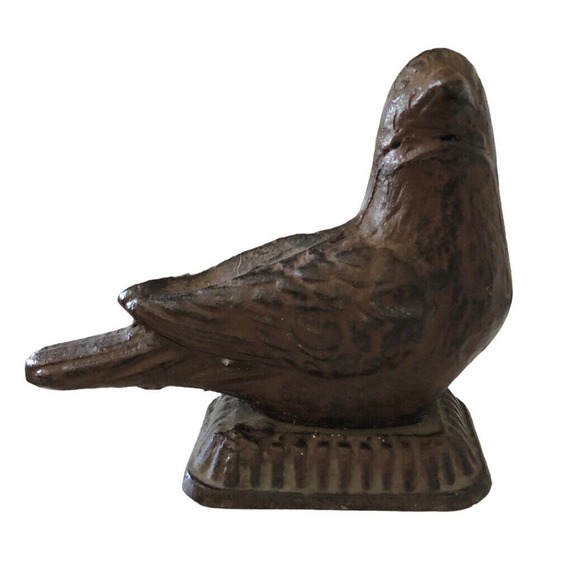 Antique Cast Iron Bird Door Stop Stay Figural Decor Pigeon Dove Bookend Target - Picture 8 of 13